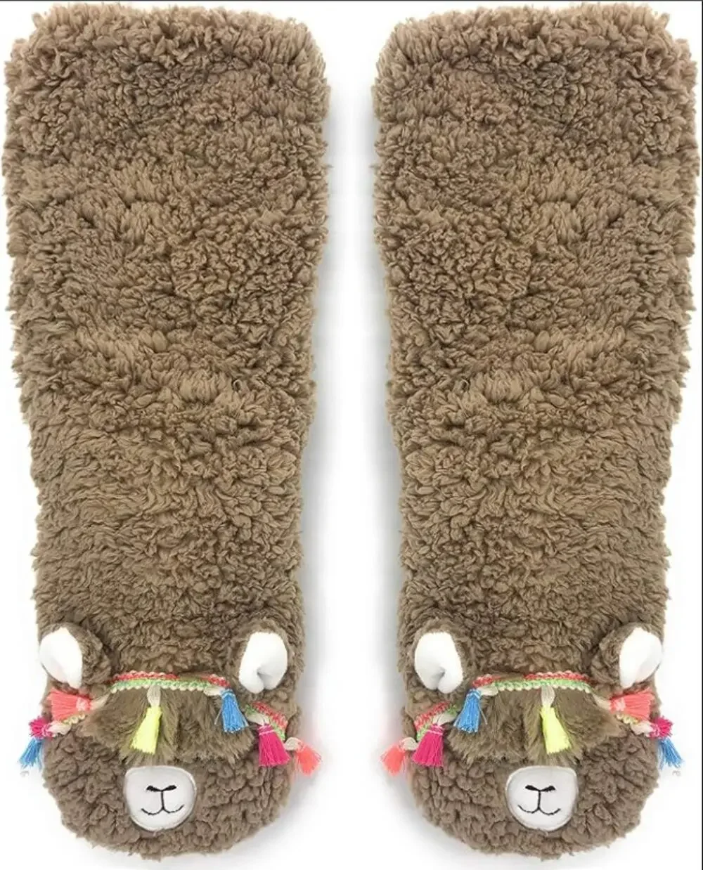 Women's Super Soft Llama Synthetic Sherpa Slipper Socks One Size 3D New NWT